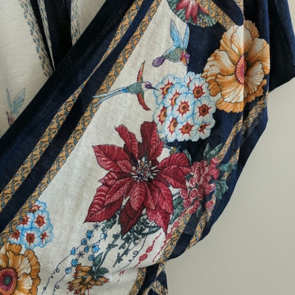 Moth Anthropologie Floral Open Front Cardigan M - Picture 6 of 8